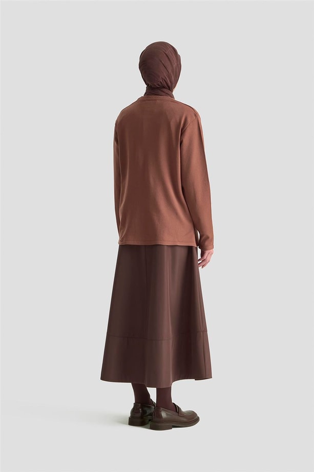 Armine Desenli Kazak 25KD7010 Gül kurusu