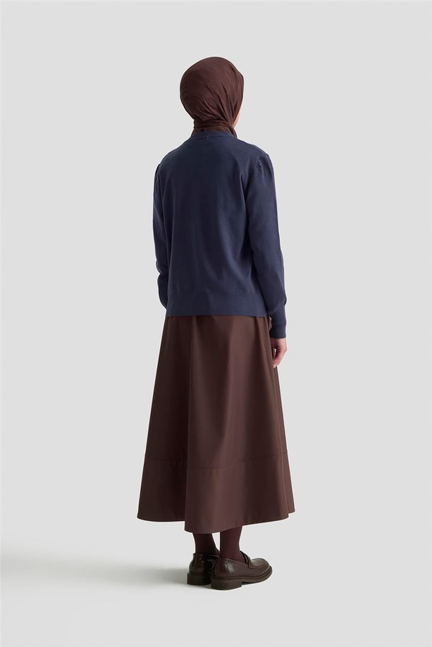 Armine Düğme Detaylı Basic Hırka 25KD7012 İndigo