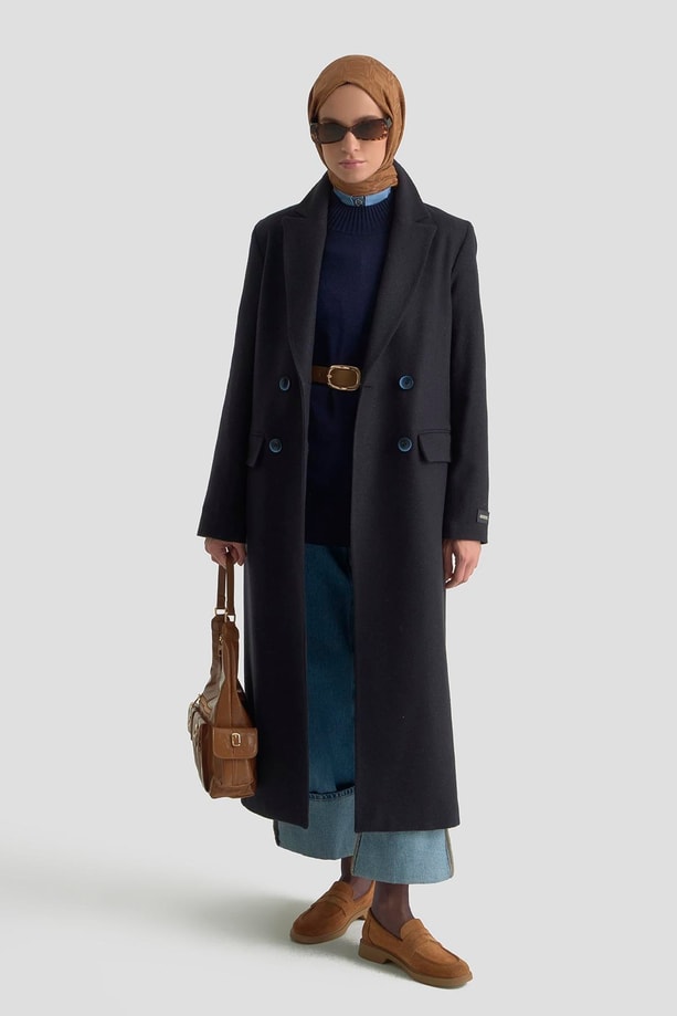 Armine Kaşe Kaban 25K7026 Lacivert