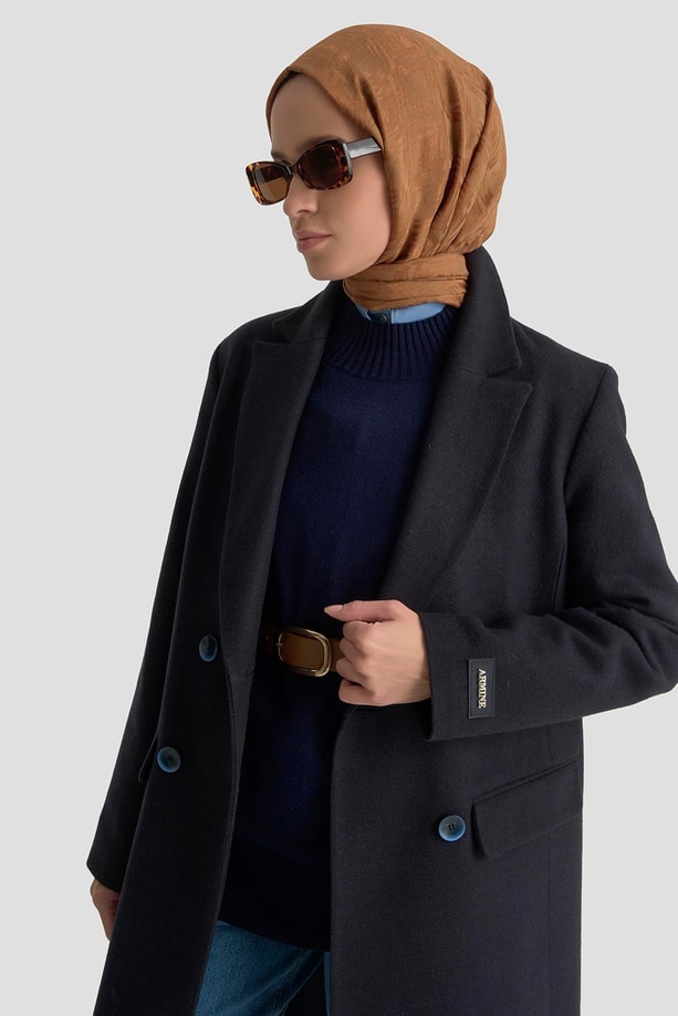 Armine Kaşe Kaban 25K7026 Lacivert