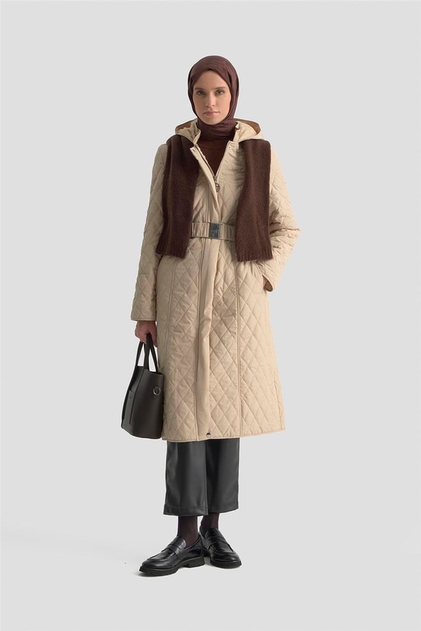 Armine Kemerli Kapitone Kaban 25KT706 Bej