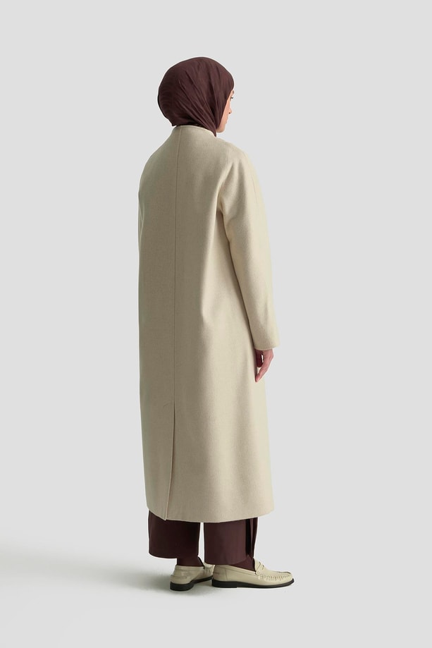 Armine Kaşe Manto 25K8603 Ekru