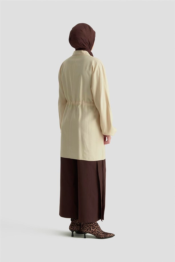 Armine Bağcıklı Safari Tunik 25KD9012 Bej