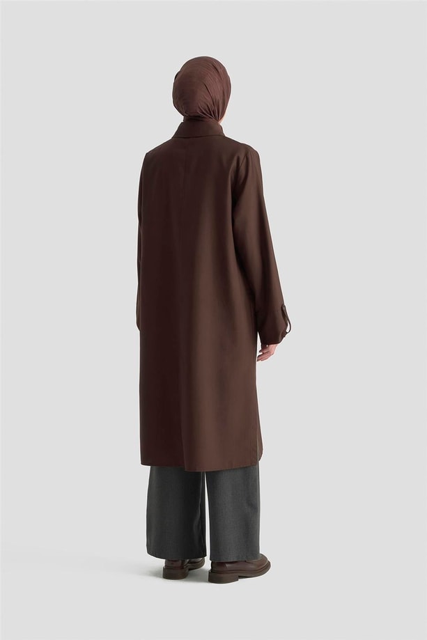 Armine Yırtmaçlı Tunik Elbise KAHVERENGİ