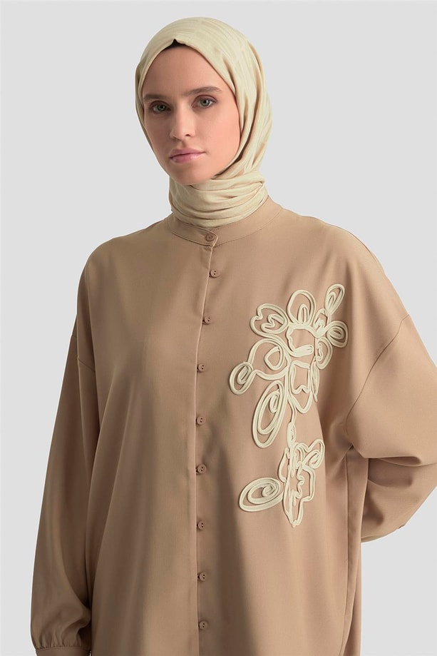Armine Nakışlı Tunik 25KD9020 Bej