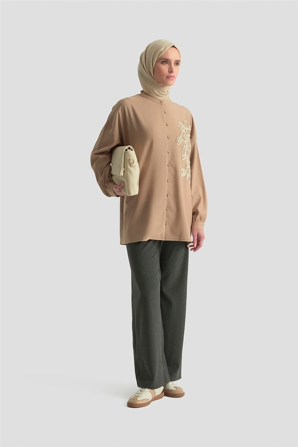 Armine Nakışlı Tunik 25KD9020 Bej