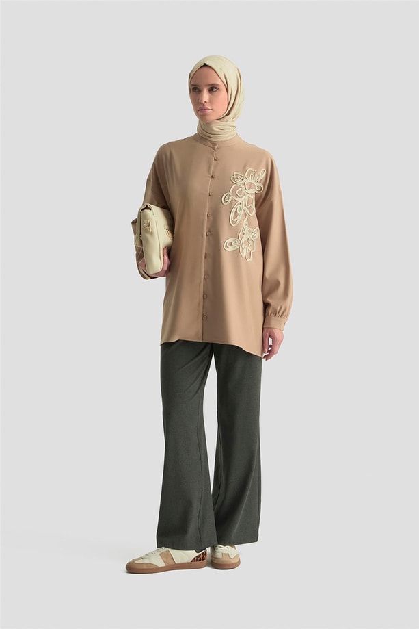 Armine Nakışlı Tunik 25KD9020 Bej