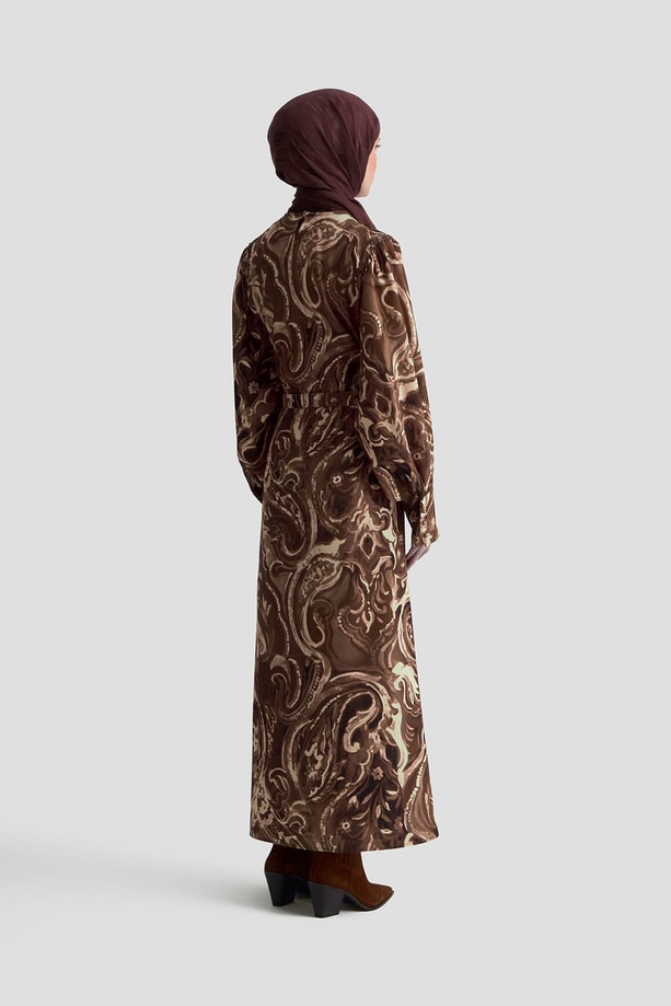 Armine Desenli Elbise 25K9127 Camel