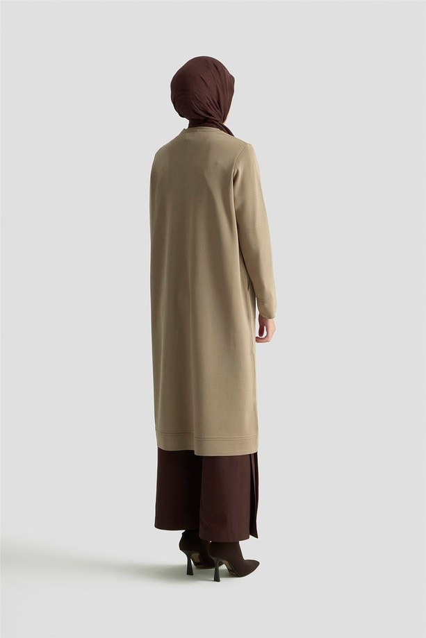 Armine Trend Düğmeli Triko Kap 25KTD4122 Bej