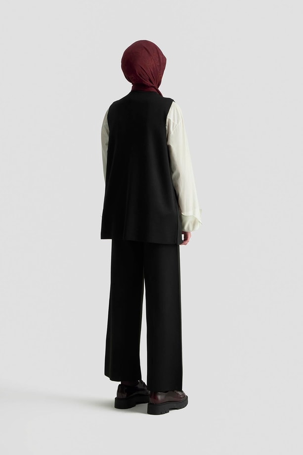 Armine Trend Yelekli Triko Takım 25KTD6117 Siyah