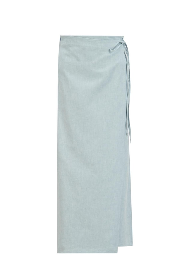 Armine Anvelop Denim Görünümlü Etek 25Y1806 Gri Mavi