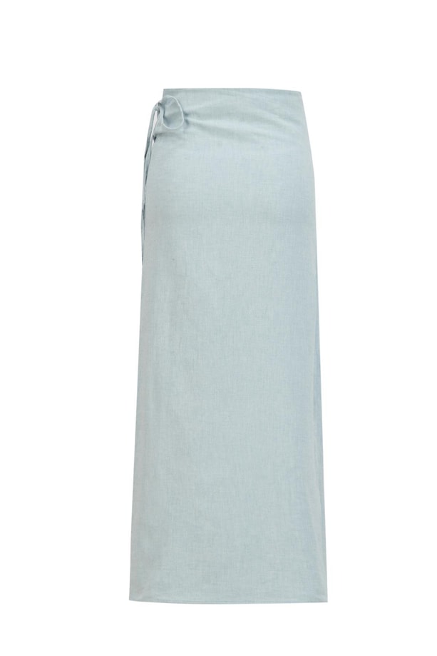 Armine Anvelop Denim Görünümlü Etek 25Y1806 Gri Mavi