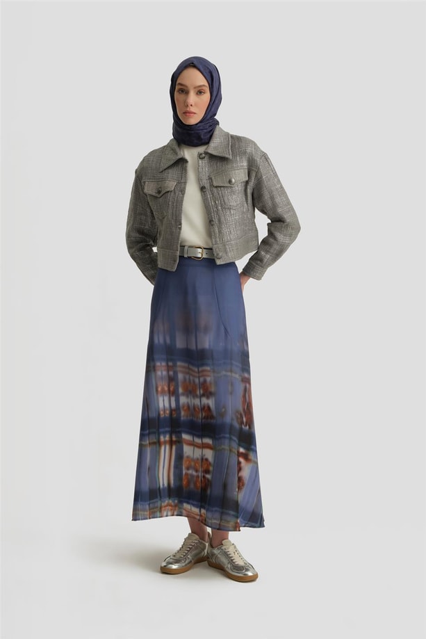 Armine Empirme Volanlı Etek 25Y1817 Puslu Mor