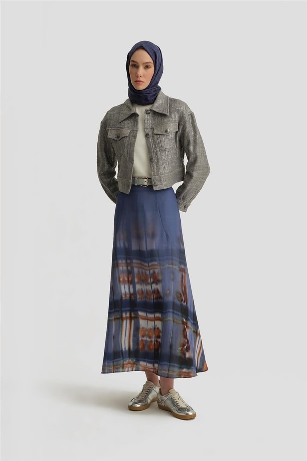 Armine Empirme Volanlı Etek 25Y1817 Puslu Mor