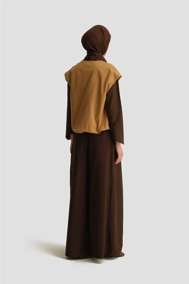 Armine Pileli Pantolon Etek 25Y2801 Acı Kahve