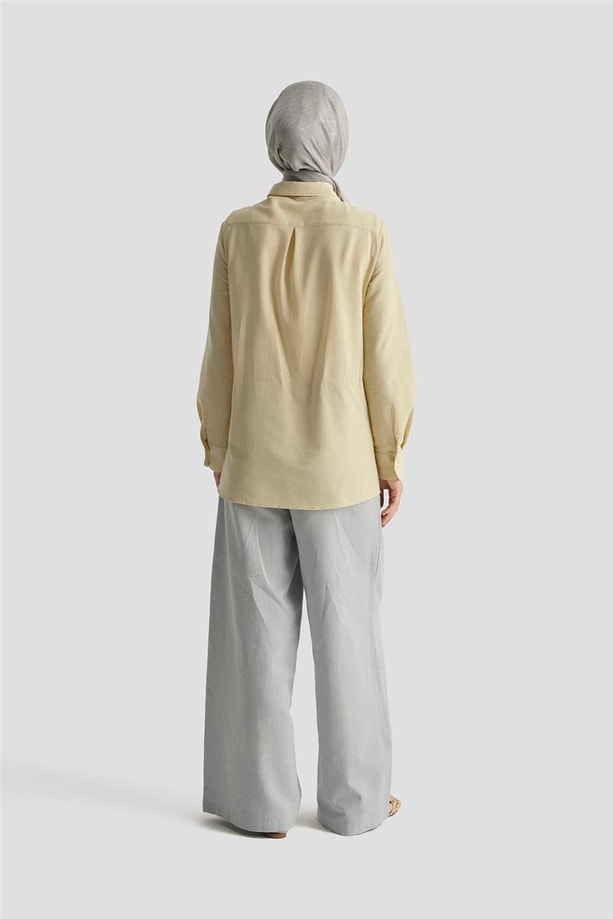 Armine Denim Görünümlü Palazzo Pantolon 25Y2805 Gri Mavi