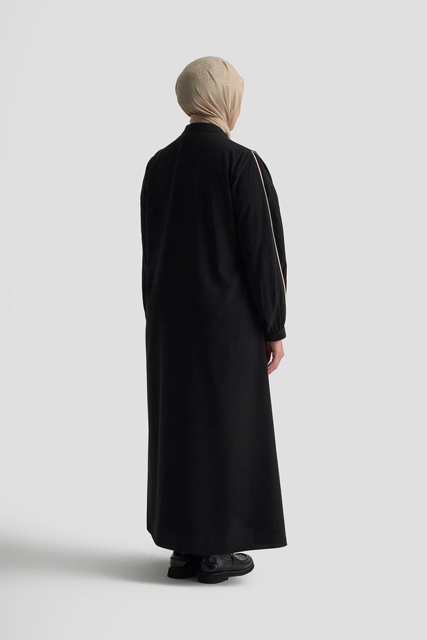Armine Biye Detaylı Ferace 25YD3003 Siyah