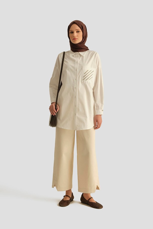 Armine Trend Gömlek 25YT306 Ekru