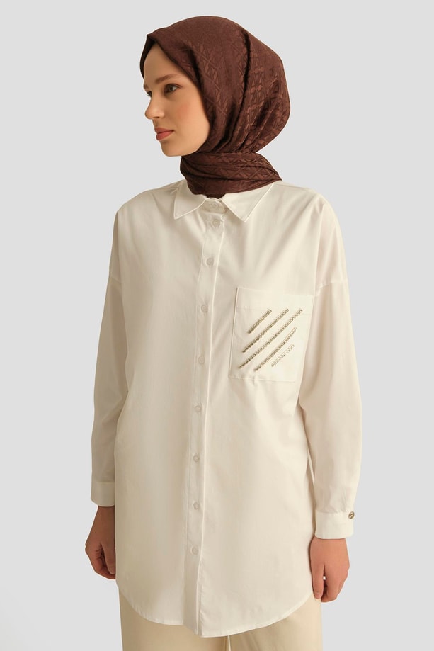 Armine Trend Gömlek 25YT306 Ekru