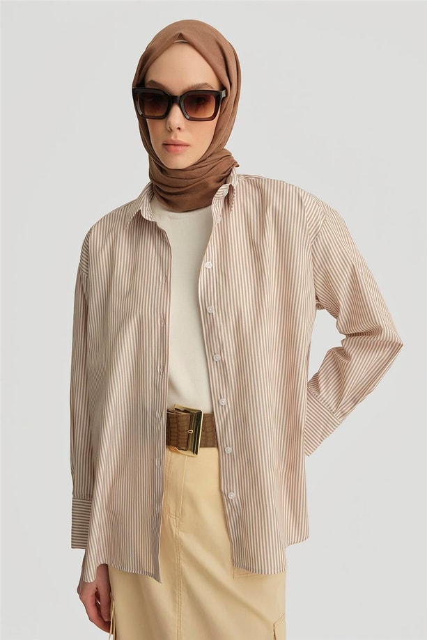 Armine Gömlek 25YH3666 Bej