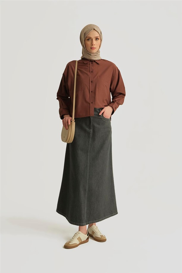 Armine Gömlek 25YH3667 Acı Kahve