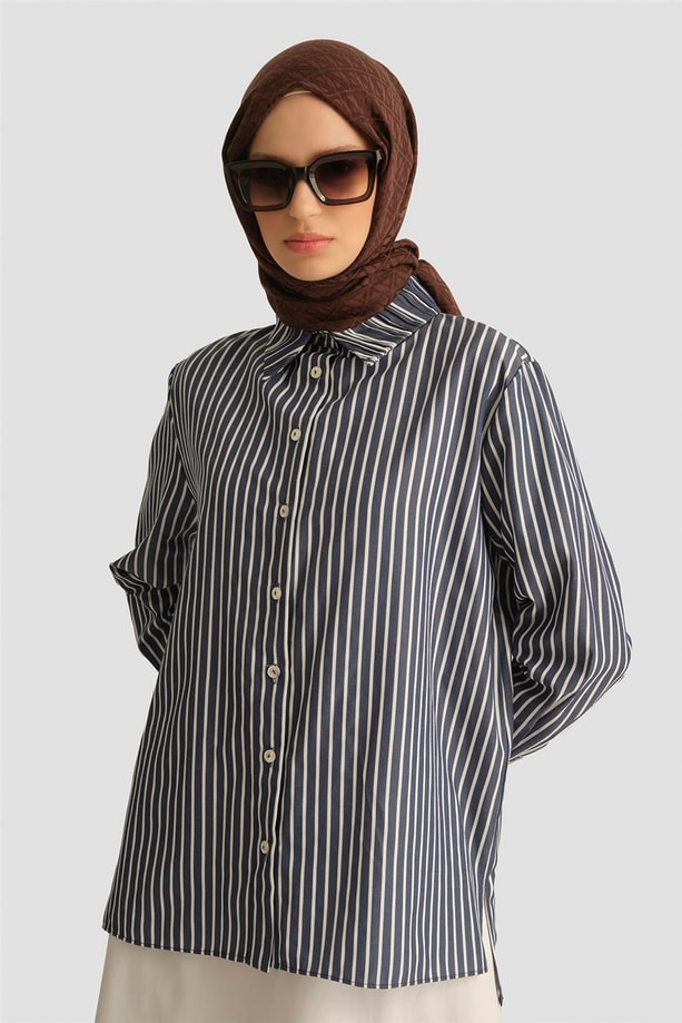 Armine Gömlek 25YD3729 Lacivert