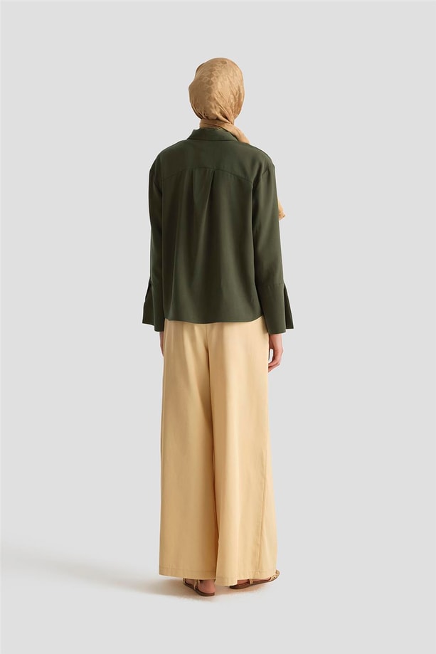 Armine Polo Yaka Tensel Bluz 25Y3736 Haki