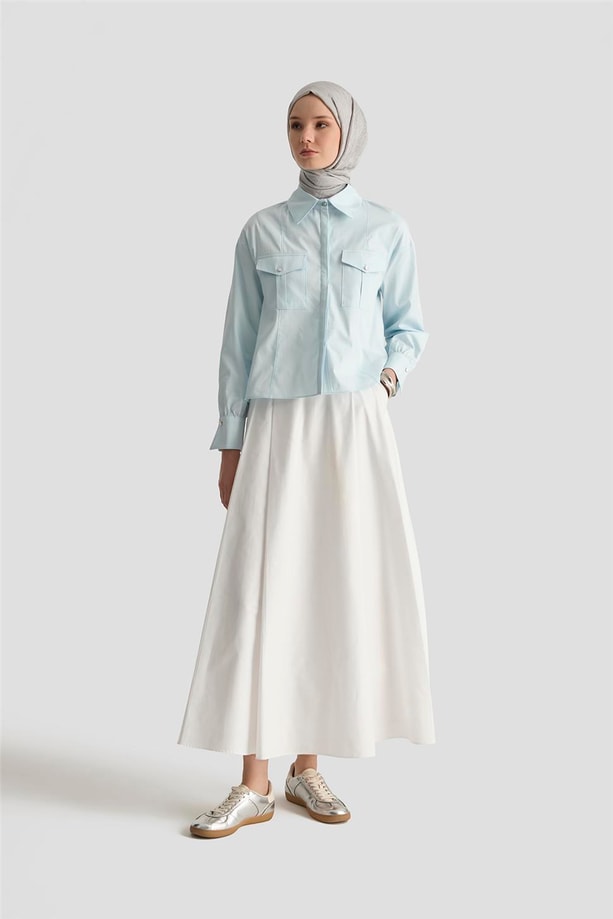 Armine Kargo Cepli Gömlek 25Y3741 Bebe Mavi