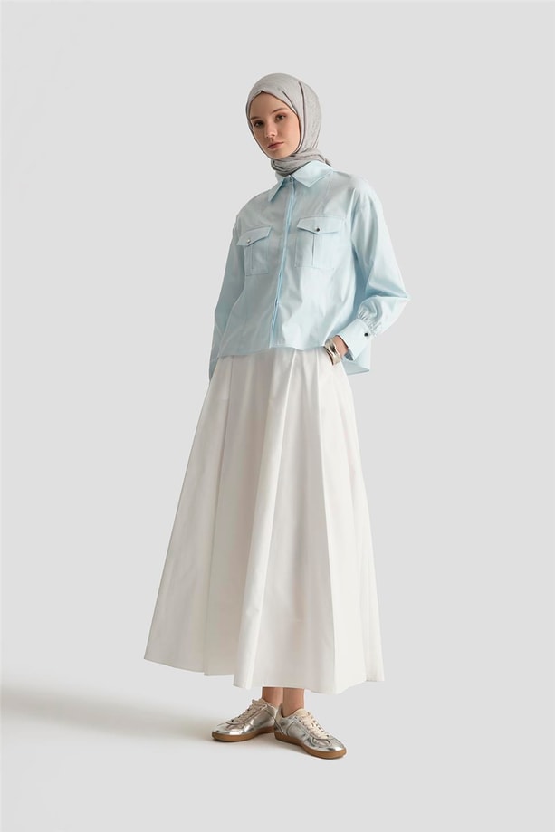 Armine Kargo Cepli Gömlek 25Y3741 Bebe Mavi