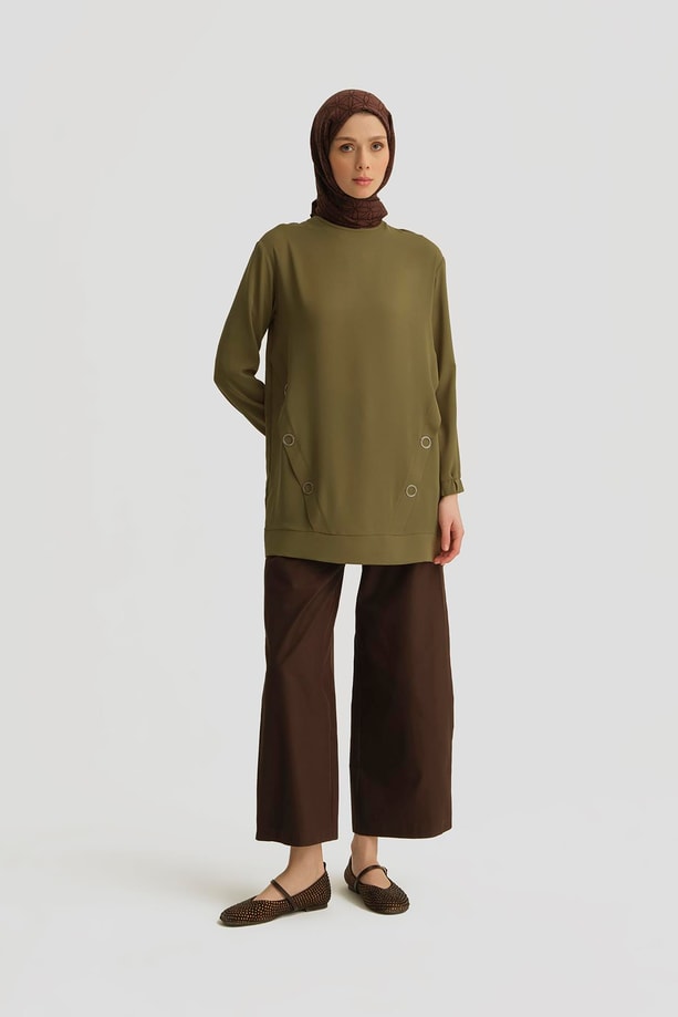 Armine Trend Tunik 25YT415 Yağ Yeşili