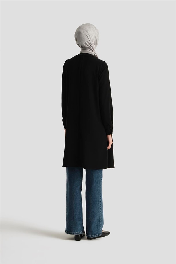 Armine Bağcık Detaylı Tunik 25YH4202 Siyah