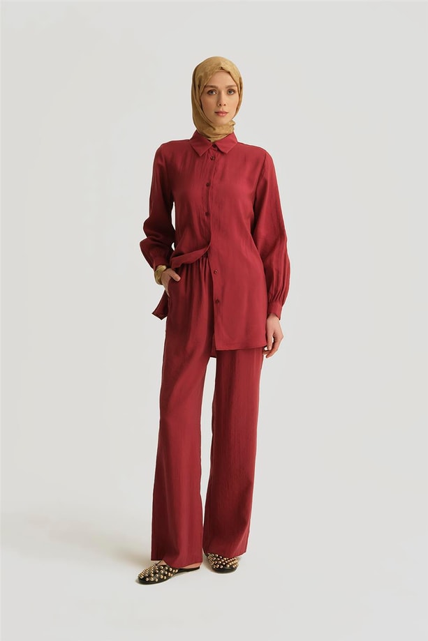 Armine Modal Straight Pantolon 25YD4224-2 BORDO