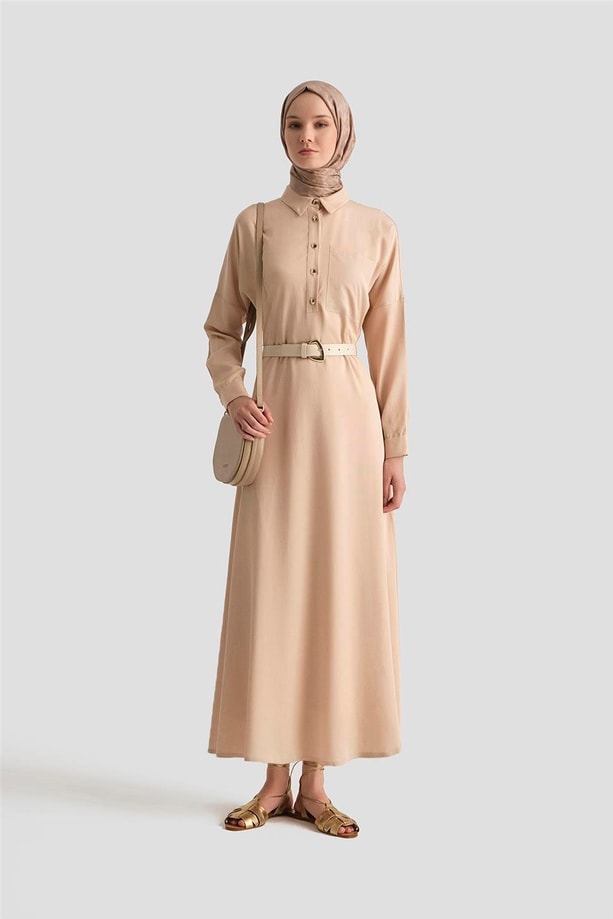 Armine Elbise 25YD4236 Bej