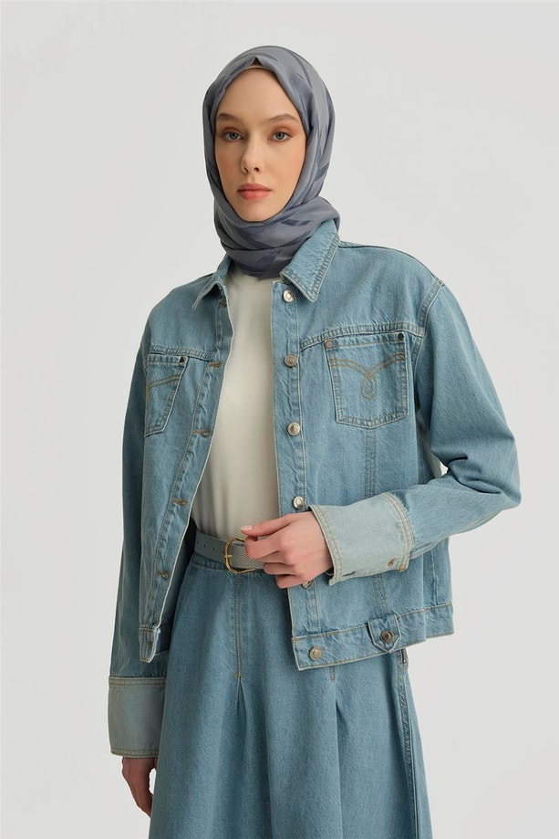 Armine Ceket 25YD4243-1 Buz Mavi