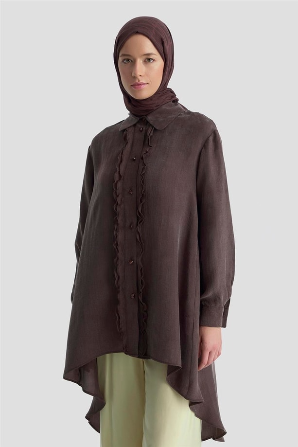 Armine Asimetrik Cupra Tunik 25Y4624 Acı K.