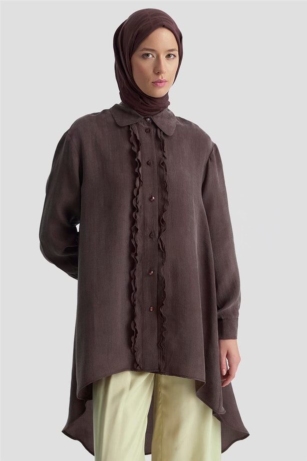 Armine Asimetrik Cupra Tunik 25Y4624 Acı K.