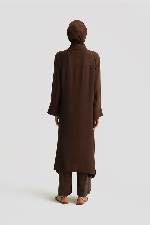 Armine Oversize Tunik Elbise 25Y4701 Kahverengi