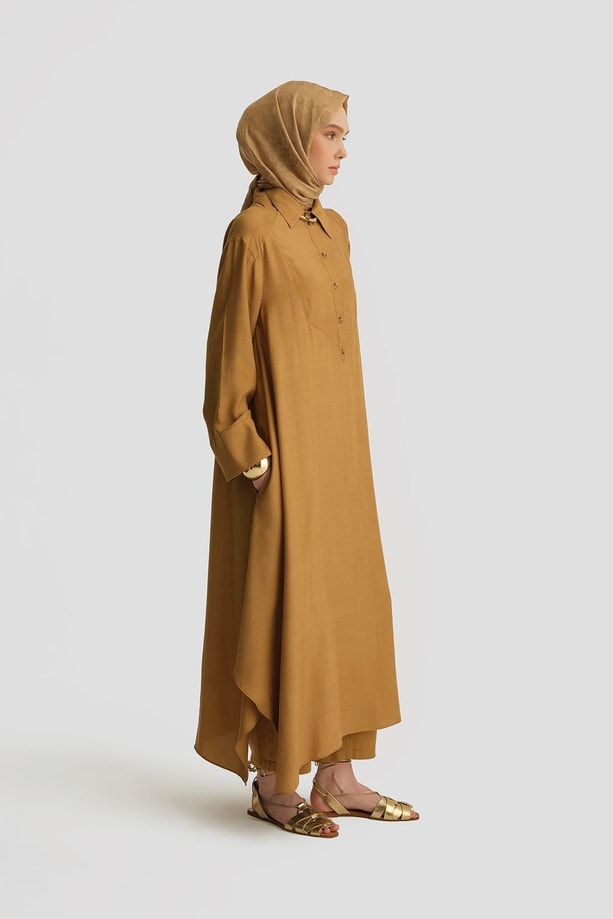 Armine Overize Tunik Elbise 25Y4701 Sahra