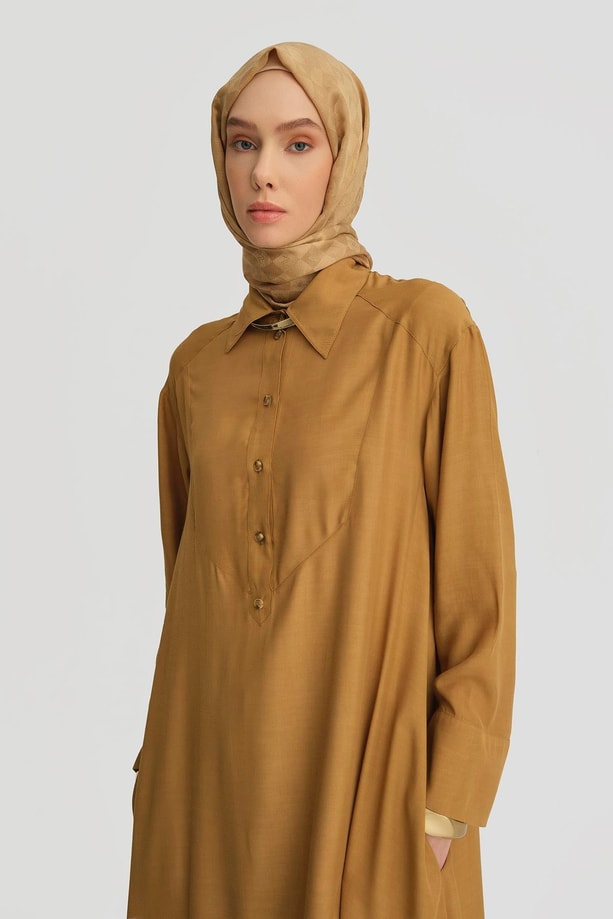 Armine Overize Tunik Elbise 25Y4701 Sahra