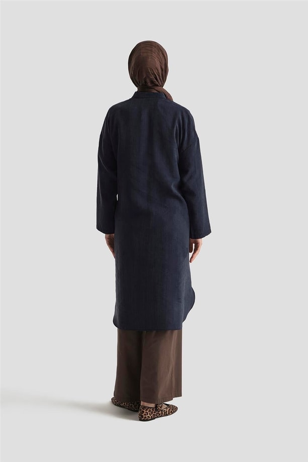 Armine Tencel Tunik Elbise 25YD5800 Lacivert