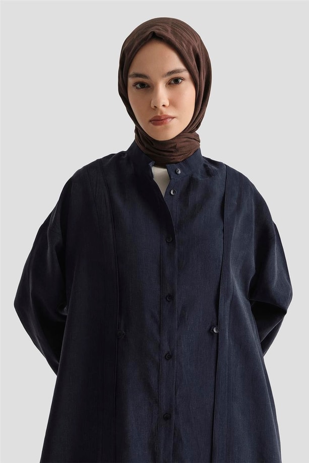 Armine Tencel Tunik Elbise 25YD5800 Lacivert