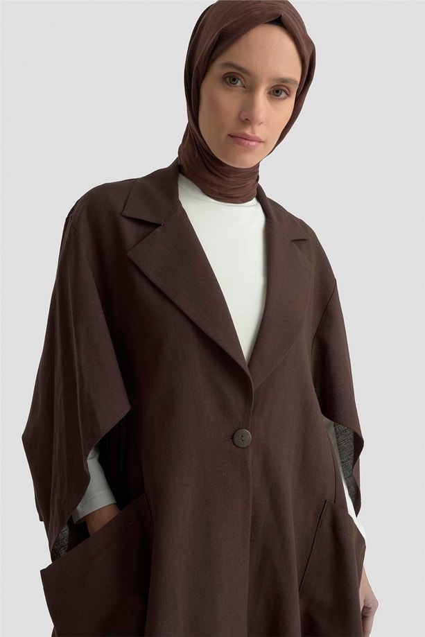 Armine düğme Detaylı Oversize Giy Çık 25Y5808 Kakao