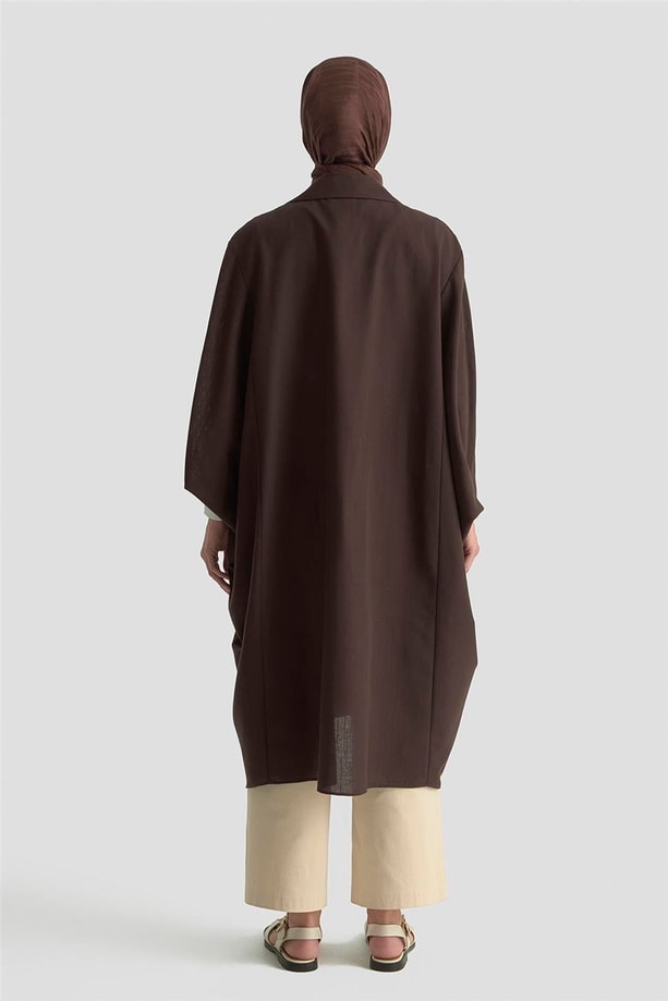 Armine düğme Detaylı Oversize Giy Çık 25Y5808 Kakao