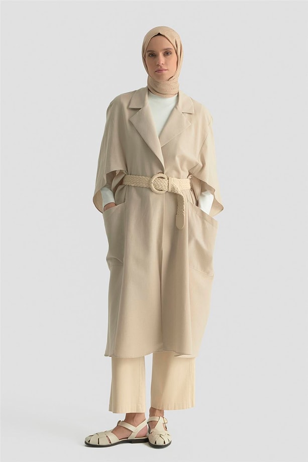 Armine düğme Detaylı Oversize Giy Çık 25Y5808 Taş