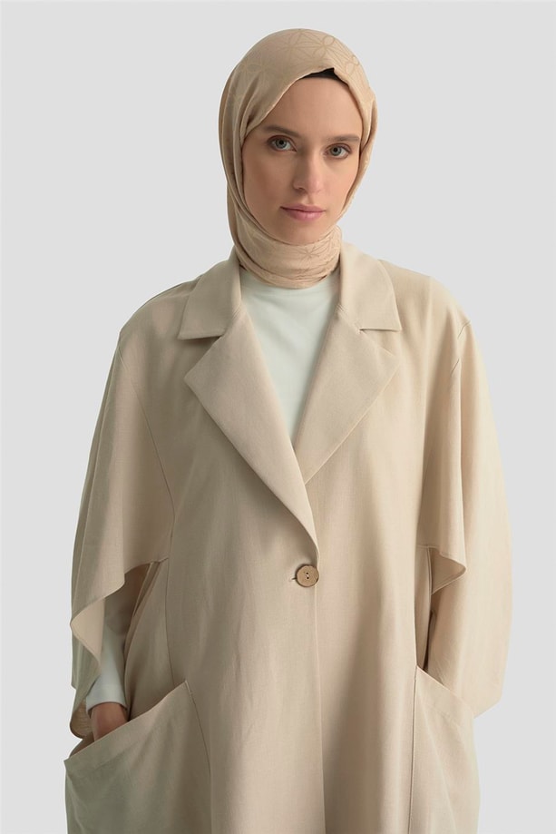 Armine düğme Detaylı Oversize Giy Çık 25Y5808 Taş