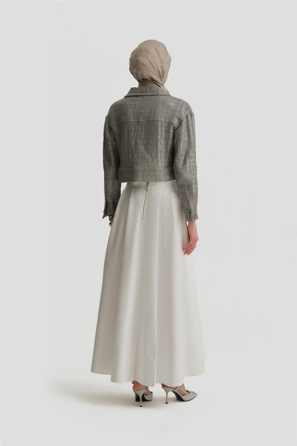 Armine Parlak Baskılı Tivit Ceket 25Y5900 Gri