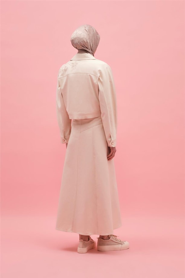 Armine Nakışlı Natural Denim Ceket 25Y5902 Naturel