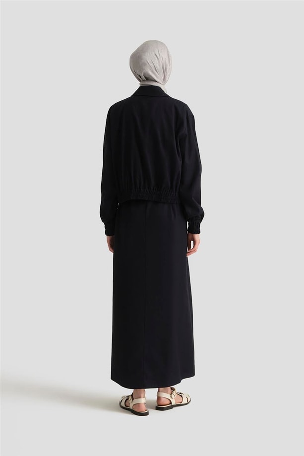 Armine İçi Elbiseli Bomber Ceketli Takım 25Y6001 Lacivert