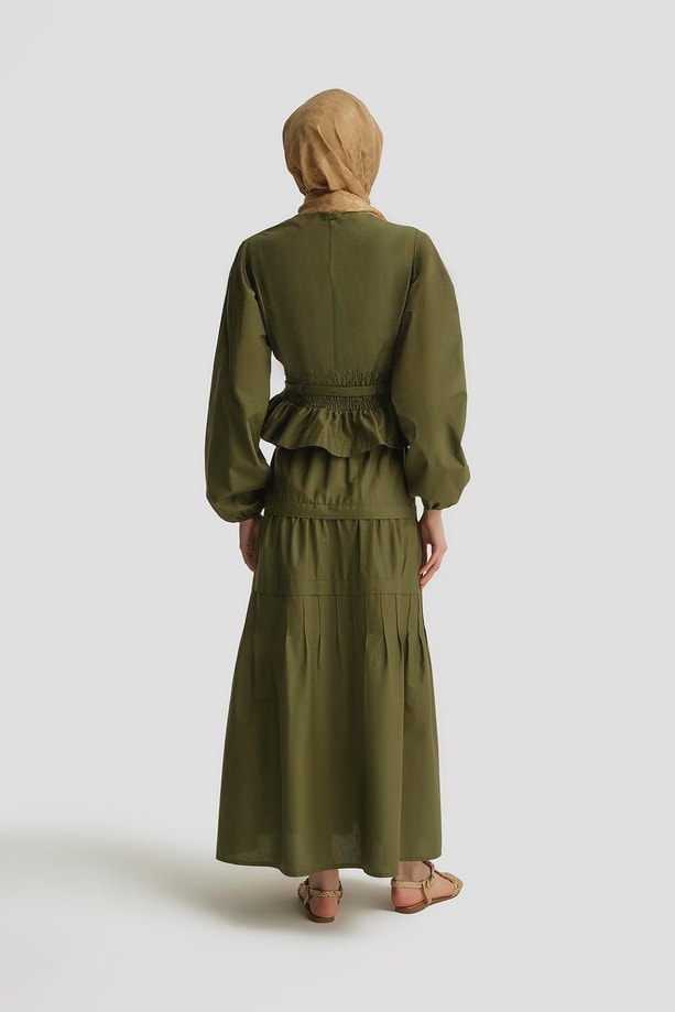 Armine Nervürlü Pamuklu Takım 25Y6003 Yeşil