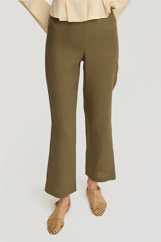 Armine Leopar Biyeli Keten Takım 25Y6018 Haki